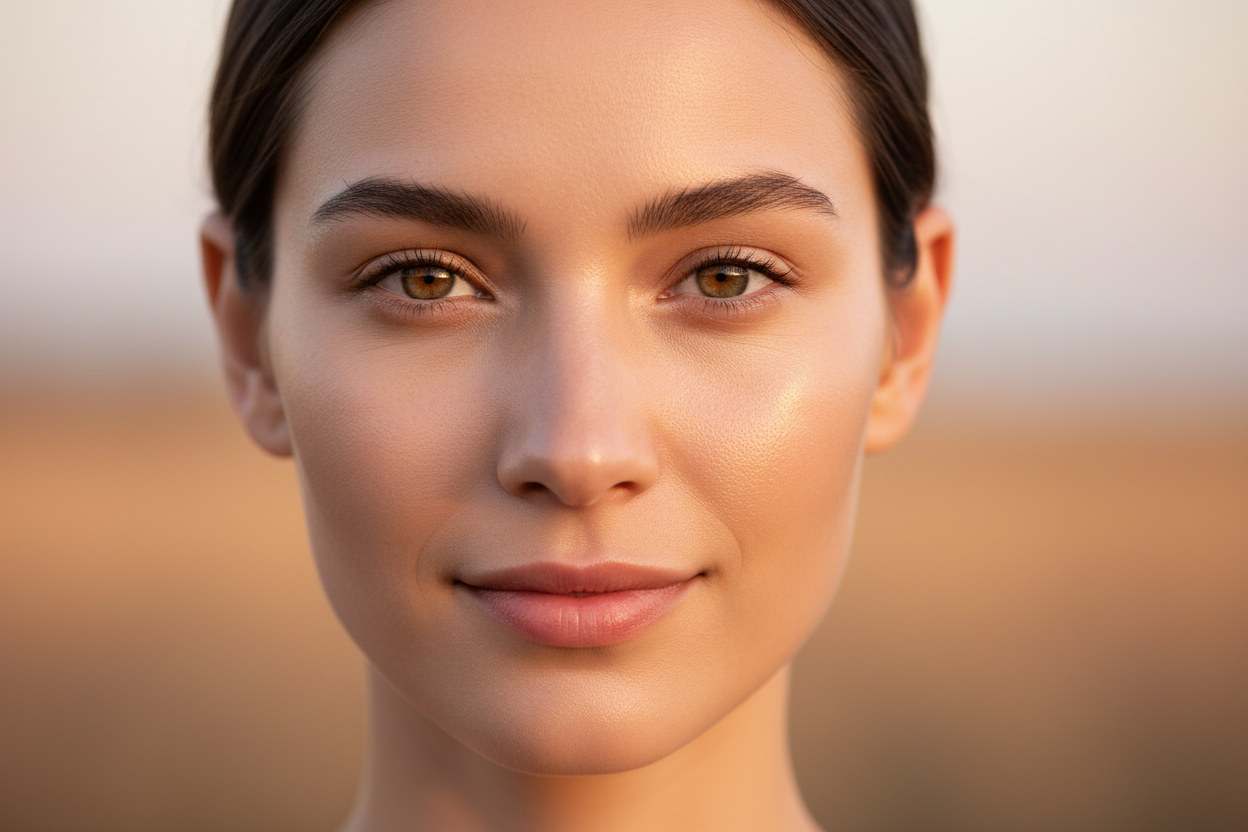 someone with glowing skin